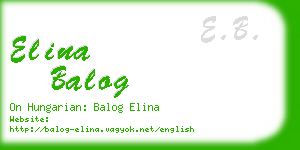 elina balog business card